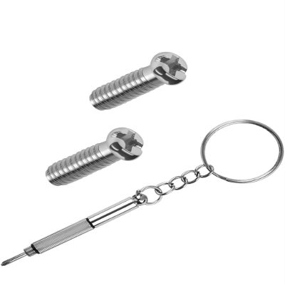 Glintbay 2 Pcs Screws & 1 Pcs Multifunctional Screwdriver Set for RayBan RB3533 57mm Sunglasses