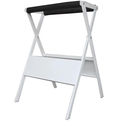GIUSON Vertical Metal Tennis Racket Holder, Garage/Fitness Gym/School Badminton Racquet Shelf - Hold 18 Adult Rackets, with Anti-Scratch Silicone Tube, White Black Red Iron Frame (Color : White)