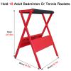 GIUSON Vertical Metal Tennis Racket Holder, Garage/Fitness Gym/School Badminton Racquet Shelf - Hold 18 Adult Rackets, with Anti-Scratch Silicone Tube, White Black Red Iron Frame (Color : White) view 2