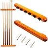 Pool Cue Racks,Rack 2 Piece Billiard Cue,Wall Mounted 6 Pool Stick Holder with 6 Cue Clips,Wooden Billiard Pool Cue Accessories view 1