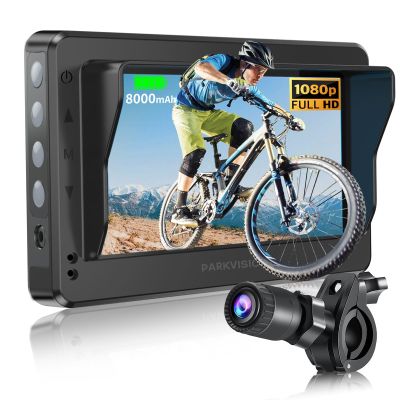 PARKVISION Bicycle Rear View Camera, 9-Hour Runtime, 4.3'' 1080P Monitor
