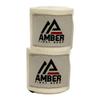 Amber Fight Gear Semi Elastic Professional 180-Inch Hand Wraps with Hook and Loop Closure for Boxing Kickboxing Muay Thai MMA for Men and Women, White, Sold as a Pair view 2