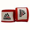 Amber Fight Gear Semi Elastic Professional 180-Inch Hand Wraps with Hook and Loop Closure for Boxing Kickboxing Muay Thai MMA for Men and Women, Red, Sold as a Pair view 3