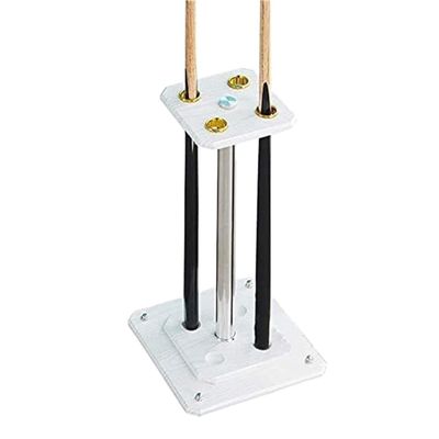 Pool Cue Rack Pool Cue Holder Pool Cue Stand Billiard Pool Cue Stick Holder,Billiard Cue Racks,Metal Eyelet,Holds Up to 4 Cues Pool Stick Holder Billiard Cue Rack, 12*12*22 in, Bianco