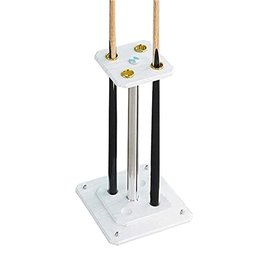 Pool Cue Rack Pool Cue Holder Pool Cue Stand Billiard Pool Cue Stick Holder,Billiard Cue Racks,Metal Eyelet,Holds Up to 4 Cues Pool Stick Holder Billiard Cue Rack, 12*12*22 in, Bianco