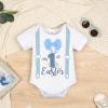 Aenbilo My 1st Easter Baby Boy Oufit Infant Baby Boy Easter Outfit 3 Months My First Easter Infant Boy Clothes Gentleman Bow Tie Romper Bunny Pants with Hat Easter Clothing Sets Blue 0-3 Months view 4