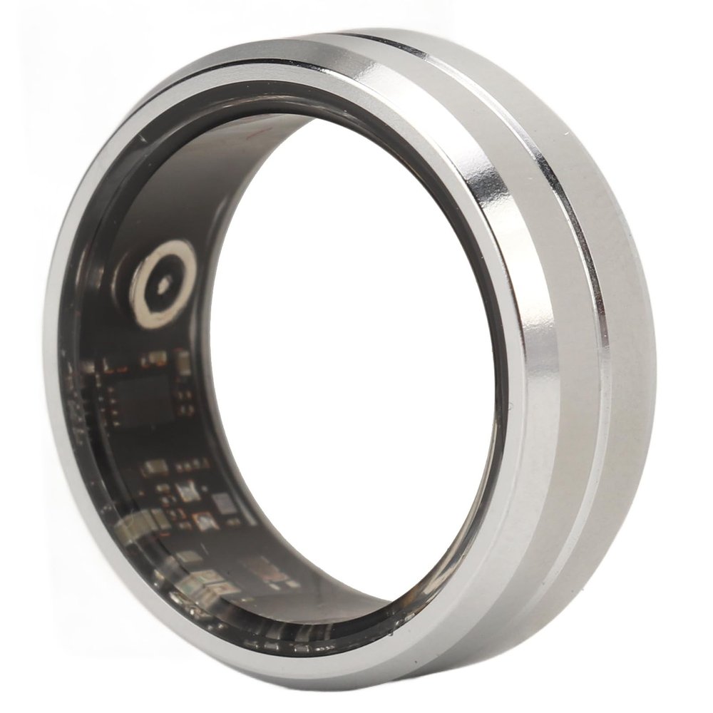 ASHATA Smart Ring Health, Health Ring to Monitor Fitness Sleep Heart Rate, Step Counting, Remotely Take Photo, IP68 Smart Health Ring for Men Women, Silver (8)