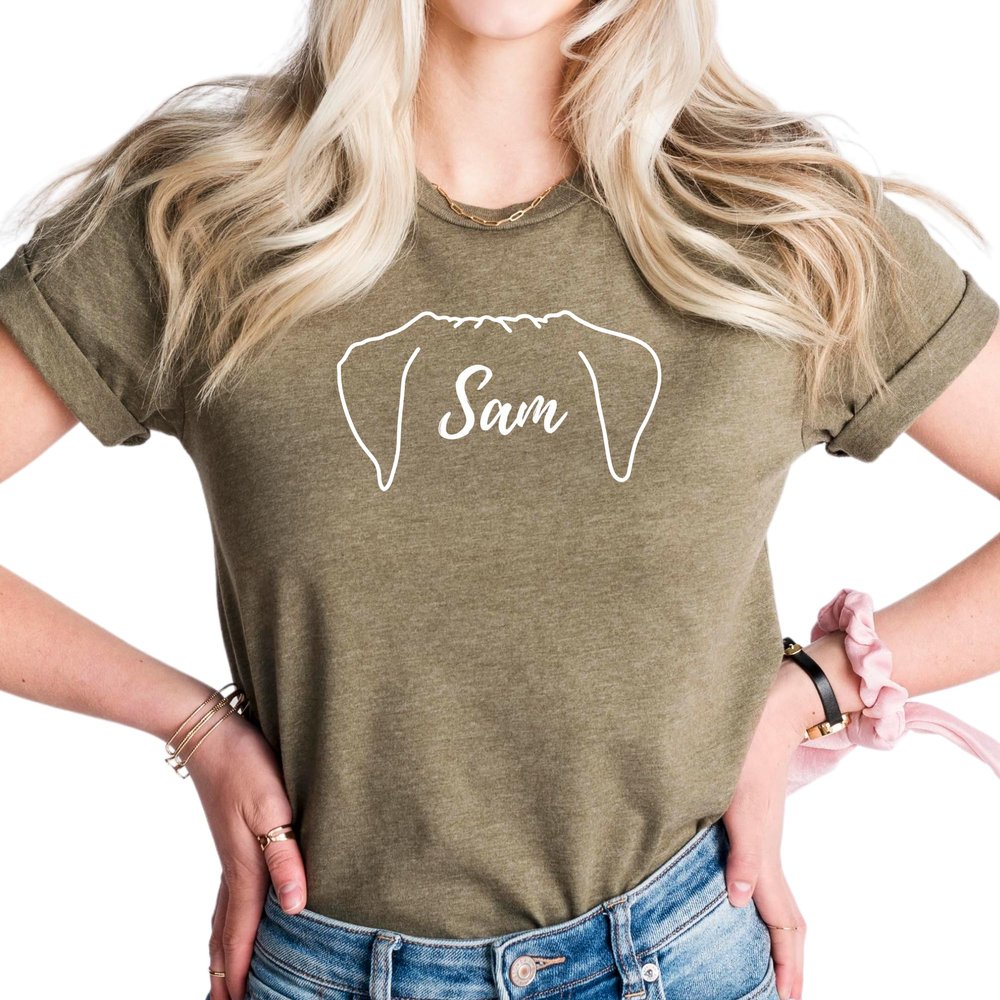 Boxer Ears in Pocket, Custom Shirt for Boxer Dog Owner, Personalized Dog Name Shirt, Gift for Boxer Dog Lover, Boxer Mom Shirt, S3222