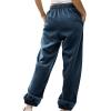Womens Sweatpants Teen Girls Sports Pants High Waisted Baggy Cinch Bottom Sweatpants Workout Jogger Lounge Trousers Blue view 3