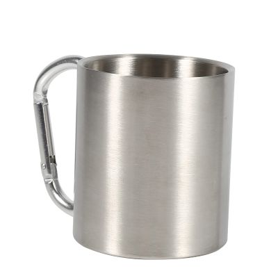 Stainless Steel Cups, 2PCS Stainless Steel Mug Metal Cups Stainless Steel Cup with Handle Unbreakable Mug Portable Stainless Steel Espresso Cups Travel Camping Hiking Outdoor Sports Water Cups