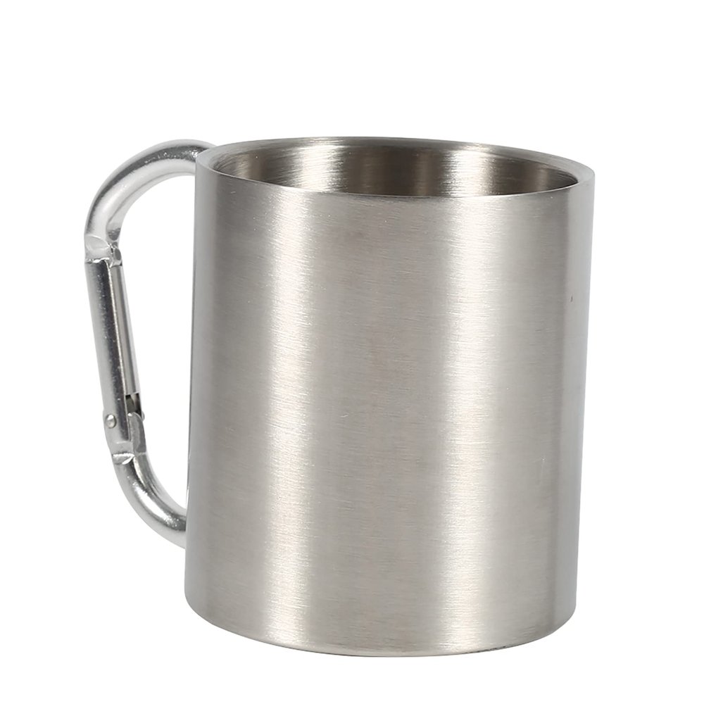 Stainless Steel Cups, 2PCS Stainless Steel Mug Metal Cups Stainless Steel Cup with Handle Unbreakable Mug Portable Stainless Steel Espresso Cups Travel Camping Hiking Outdoor Sports Water Cups