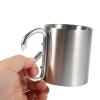 Stainless Steel Cups, 2PCS Stainless Steel Mug Metal Cups Stainless Steel Cup with Handle Unbreakable Mug Portable Stainless Steel Espresso Cups Travel Camping Hiking Outdoor Sports Water Cups view 4