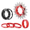 KTKEET MTB Single Speed Cassette Cog Bicycle Freewheel Sprocket 12/13/14/15/16/17/18/19/20/21/22T Single Speed Fixie Cassette+Spacers for 7-10S HG Hubs,Road Bike,Mountain Bike (Red,18T) view 1