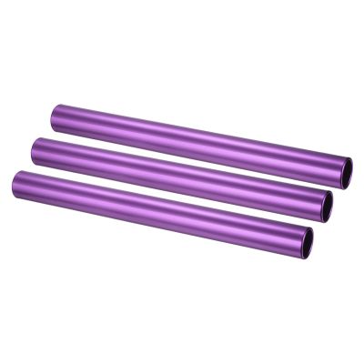 PATIKIL Relay Track Baton, 3 Pack Aluminum Tube Field Running Race Stick Corrosion Resistant for Outdoor Athletics Sport Game Practice Tool, Purple