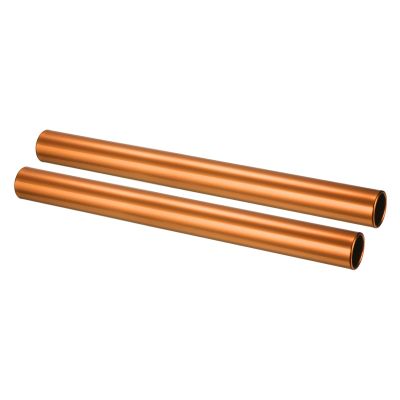 PATIKIL Relay Track Baton, 2 Pack Aluminum Tube Field Running Race Stick Corrosion Resistant for Outdoor Athletics Sport Game Practice Tool, Gold