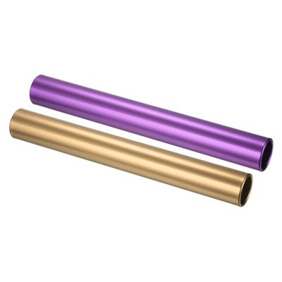 PATIKIL Relay Track Baton,2 Pack Aluminum Tube Field Running Race Stick Corrosion Resistant for Outdoor Athletics Sport Game Practice Tool, Gold, Purple