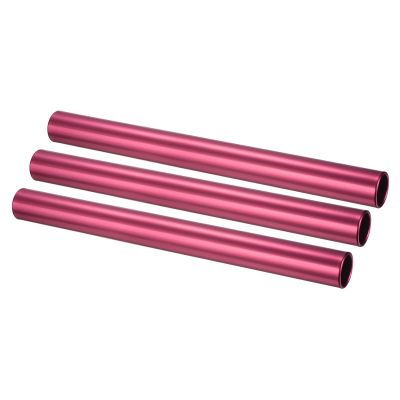 PATIKIL Relay Track Baton, 3 Pack Aluminum Tube Field Running Race Stick Corrosion Resistant for Outdoor Athletics Sport Game Practice Tool, Red