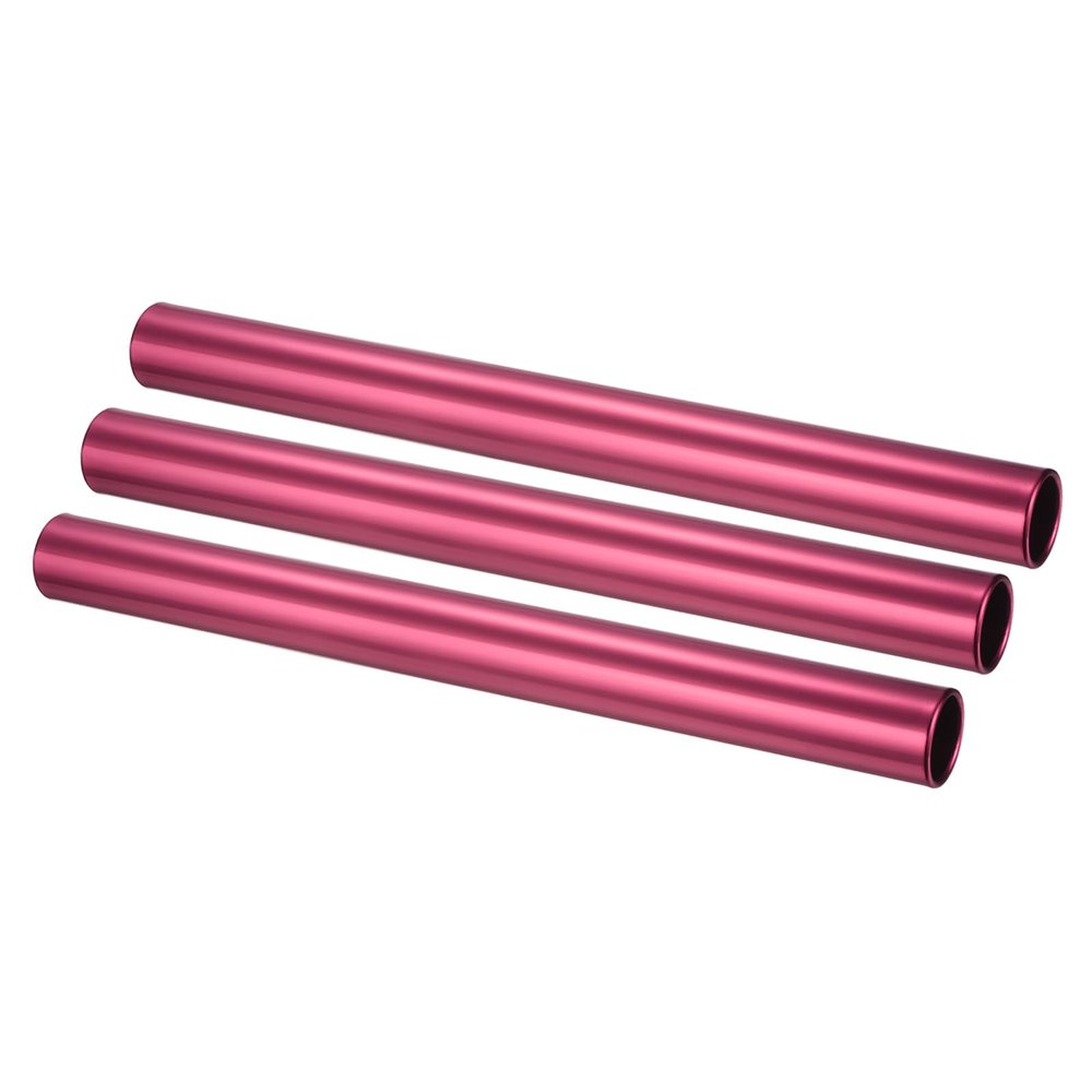 PATIKIL Relay Track Baton, 3 Pack Aluminum Tube Field Running Race Stick Corrosion Resistant for Outdoor Athletics Sport Game Practice Tool, Red