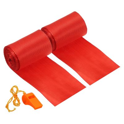 PATIKIL Finish Line Satin Ribbon 16.4ft x 2in, 2 Pack Polyester Fabric Tape with Whistle for Outdoor Athletics Sprint Running Race Sport