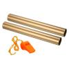 PATIKIL Relay Track Baton,2 Pack Aluminum Tube Field Running Race Stick with Whistle Corrosion Resistant for Outdoor Athletics Sport Game Practice Tool, Gold view 1