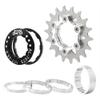KTKEET MTB Single Speed Cassette Cog Bicycle Freewheel Sprocket 12/13/14/15/16/17/18/19/20/21/22T Single Speed Fixie Cassette+Spacers for 7-10S HG Hubs,Road Bike,Mountain Bike (Silver,18T) view 1
