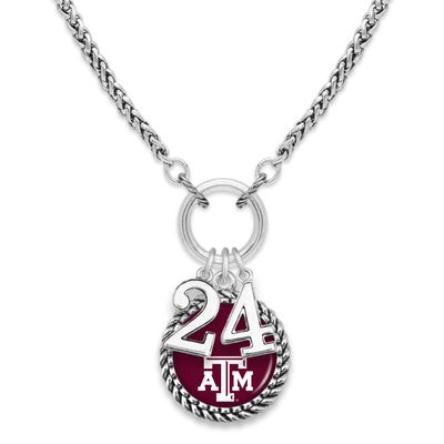 From the Heart Texas A&M Aggies Graduation Year 2024 Silver Chain Necklace Jewelry Licensed TAMU