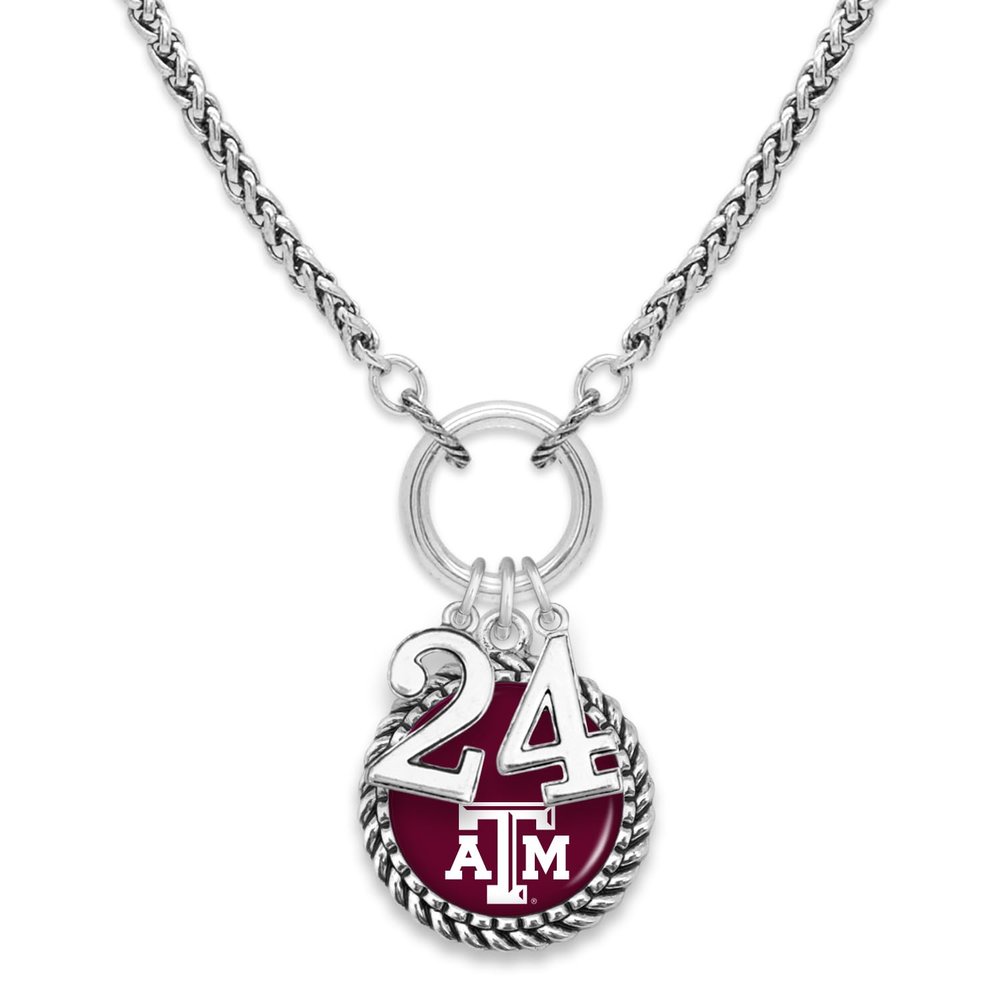 From the Heart Texas A&M Aggies Graduation Year 2024 Silver Chain Necklace Jewelry Licensed TAMU