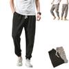 MiNGQIU Shinb Harem Pants for Men,Men's Cotton Linen Harem Pants,Men's Beach Linen Baggy Pants,Hip Hop Harem Pants for Men (Black,3X-Large) view 1