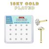 22 Gauge 18K Gold Plated 3mm Color Crystal CZ Bazel Ferido Half Ball Resin Top Bone Nose Rings Studs Screw Bone Nose Studs Piercing 6mm view 3