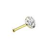 22 Gauge 18K Gold Plated 3mm Color Crystal CZ Bazel Ferido Half Ball Resin Top Bone Nose Rings Studs Screw Bone Nose Studs Piercing 6mm view 4