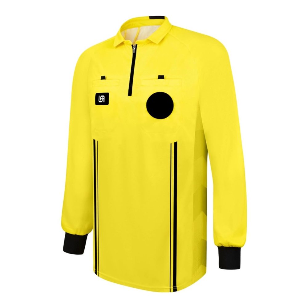 United Attire Elite Soccer Referee Jersey (Long Sleeve, Yellow, Small)
