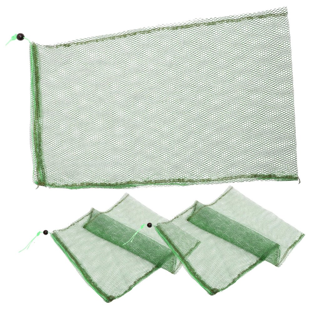 Yardwe 3pcs Mesh Drawstring Bag Fish Storage Bag for Fishing Bait Sacks Net Pouch Boys and Girls Random Color