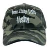 Here Fishy Fishy Fishy Hat Funny Outdoor Fishing Lovers Camo Cap Funny Hats Fishing Novelty Caps for Men Camo - Standard view 1