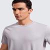 CRZ YOGA Men's Cotton Polyester Short Sleeve T-Shirt Classic Fit Casual Workout Tops Soft Premium Tee Gull Gray Medium view 3