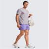 CRZ YOGA Men's Cotton Polyester Short Sleeve T-Shirt Classic Fit Casual Workout Tops Soft Premium Tee Gull Gray Medium view 4