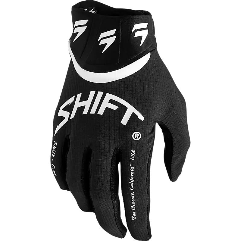 Shift MX White Label Dirt Bike MX Motocross Offroad & ATV Gloves, Bliss Black/White/Orange, M