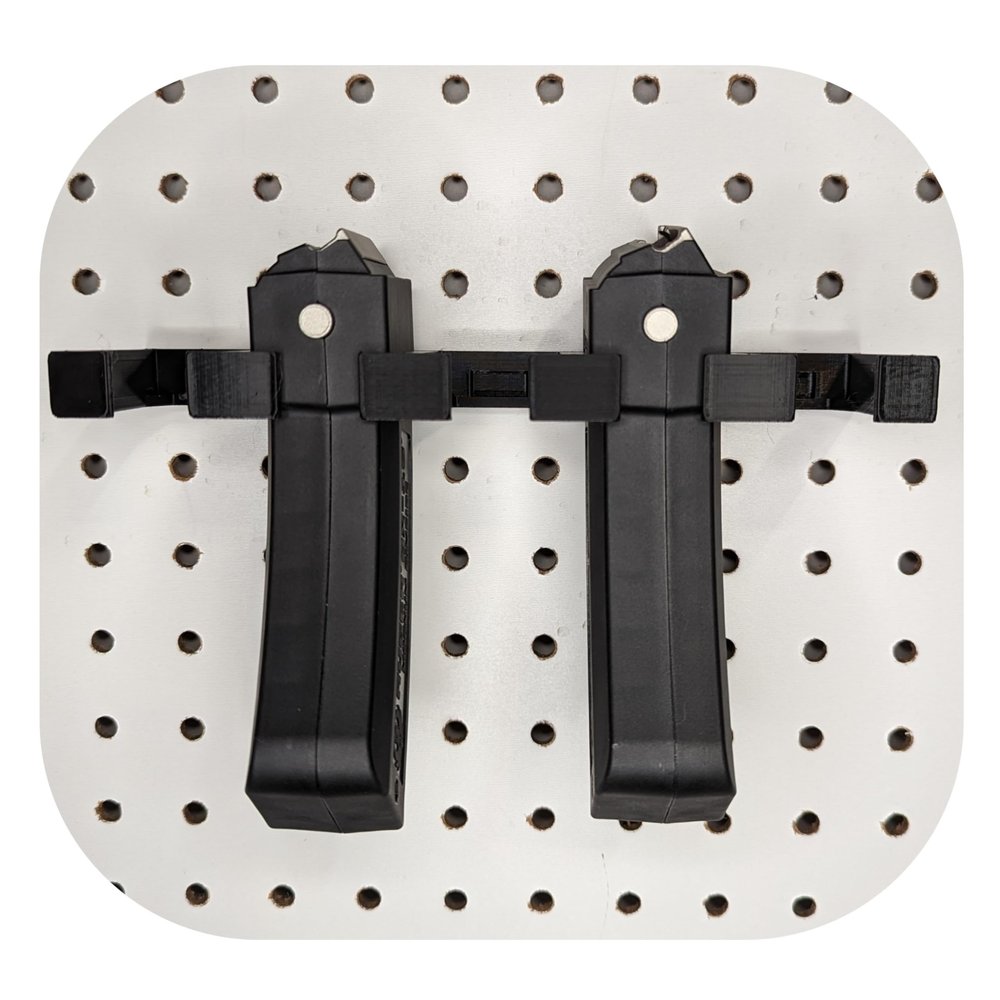 Hammy3DPrints Mount for 10/22 22LR and 17HMR/22WMR Mags - Pegboard/Metal Pegboard/Skadis/etc. | Magazine Holder Storage Rack (22LR, Valut Tek)