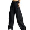 Women's High Waist Straight Wide Leg Cargo Pants Fashion Boyfriend Casual Cargo Pants Women Baggy Y2K Hiking Trousers view 1
