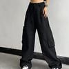 Women's High Waist Straight Wide Leg Cargo Pants Fashion Boyfriend Casual Cargo Pants Women Baggy Y2K Hiking Trousers view 2