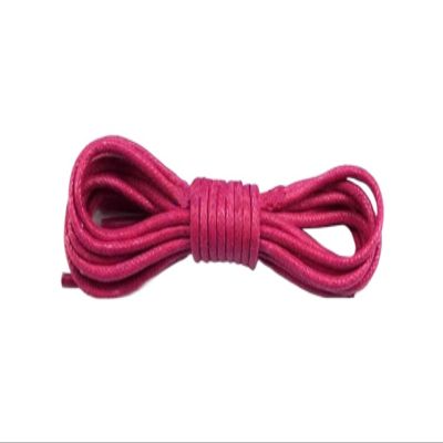 1 Pair Leather Shoelaces Cotton Waxed Shoelaces Round Leather Laces For Shoes Boots Unisex Shoe Laces Strings (Color : Dark Pink, Size : 80cm)