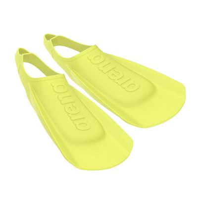 Arena Unisex Adult Comfortable Lightweight Swim Training Fins for Men and Women Silicone Short Blade Flippers Open Heel Design, Lime, 12.5-13.5