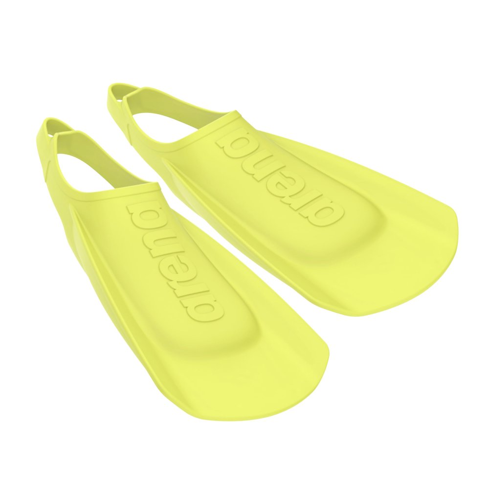Arena Unisex Adult Comfortable Lightweight Swim Training Fins for Men and Women Silicone Short Blade Flippers Open Heel Design, Lime, 12.5-13.5