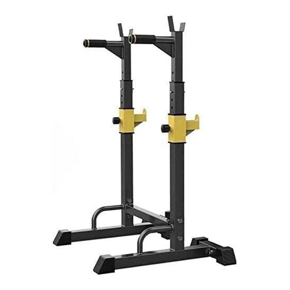 Fitness Equipment Strength Training Fitness Exercise Equipment Multi-Function Barbell Rack Capacity Dip Stand Home Gym Fitness Adjustable,Fat burning (Black) (Black)
