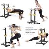 Fitness Equipment Strength Training Fitness Exercise Equipment Multi-Function Barbell Rack Capacity Dip Stand Home Gym Fitness Adjustable,Fat burning (Black) (Black) view 2