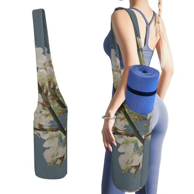 HotcoS Yoga Mat Bag for Women Yoga Mat Carrier Bag with Large Side Pocket Cherry Plum Flowers Yoga Bag Yoga Gym Bag, 50x40x18cm, style-2