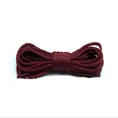 1 Pair Leather Shoelaces Cotton Waxed Shoelaces Round Leather Laces For Shoes Boots Unisex Shoe Laces Strings (Color : Burgundy, Size : 90cm)