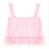 Lejafay Men's Sissy Lingerie V Neck Crossdresser Nightwear Sheer Lace Chemise Mini Teddy 4# Pink A Large view 2