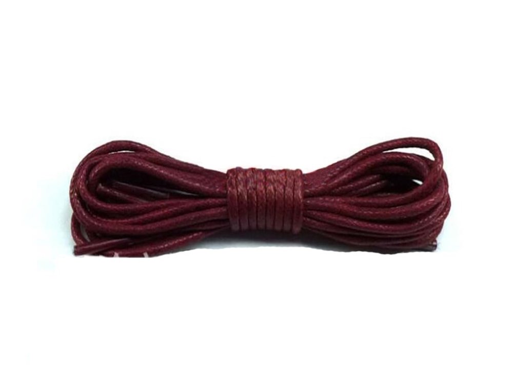 1 Pair Leather Shoelaces Cotton Waxed Shoelaces Round Leather Laces For Shoes Boots Unisex Shoe Laces Strings (Color : Burgundy, Size : 100cm)