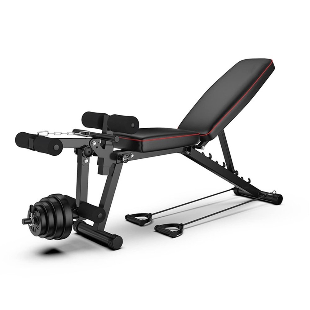 Fitness Equipment abdominal boards, Dumbbell Bench Professional Fitness Multi-Function Board Household Heavy Equipment Strengthened Crunches Chair Gym Equipment (Black)