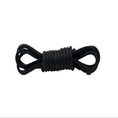 1 Pair Leather Shoelaces Cotton Waxed Shoelaces Round Leather Laces For Shoes Boots Unisex Shoe Laces Strings (Color : Black, Size : 90cm)